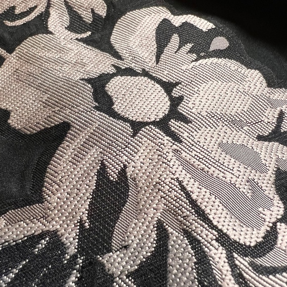 Lauren RL Size 14 Sleeveless Dress Black w Floral Brocade A-Line POCKETS V-Back - Picture 10 of 14